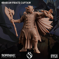 3D Printed Sordane Publishing Arcane Minis Odarian Pirate Captain Swindler's Luck Part Two 28 32mm D&D (Online Only)