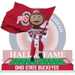 Brutus Buckeye Ohio State Buckeyes Flag Bobblehead (Presale) (ONLINE ORDER ONLY)