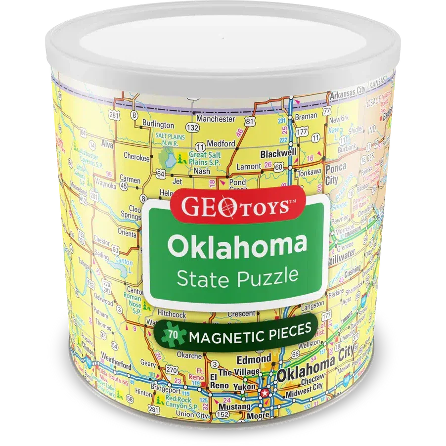 Oklahoma State 70 Piece Magnetic Jigsaw Puzzle Geotoys (ONLINE ORDER ONLY)