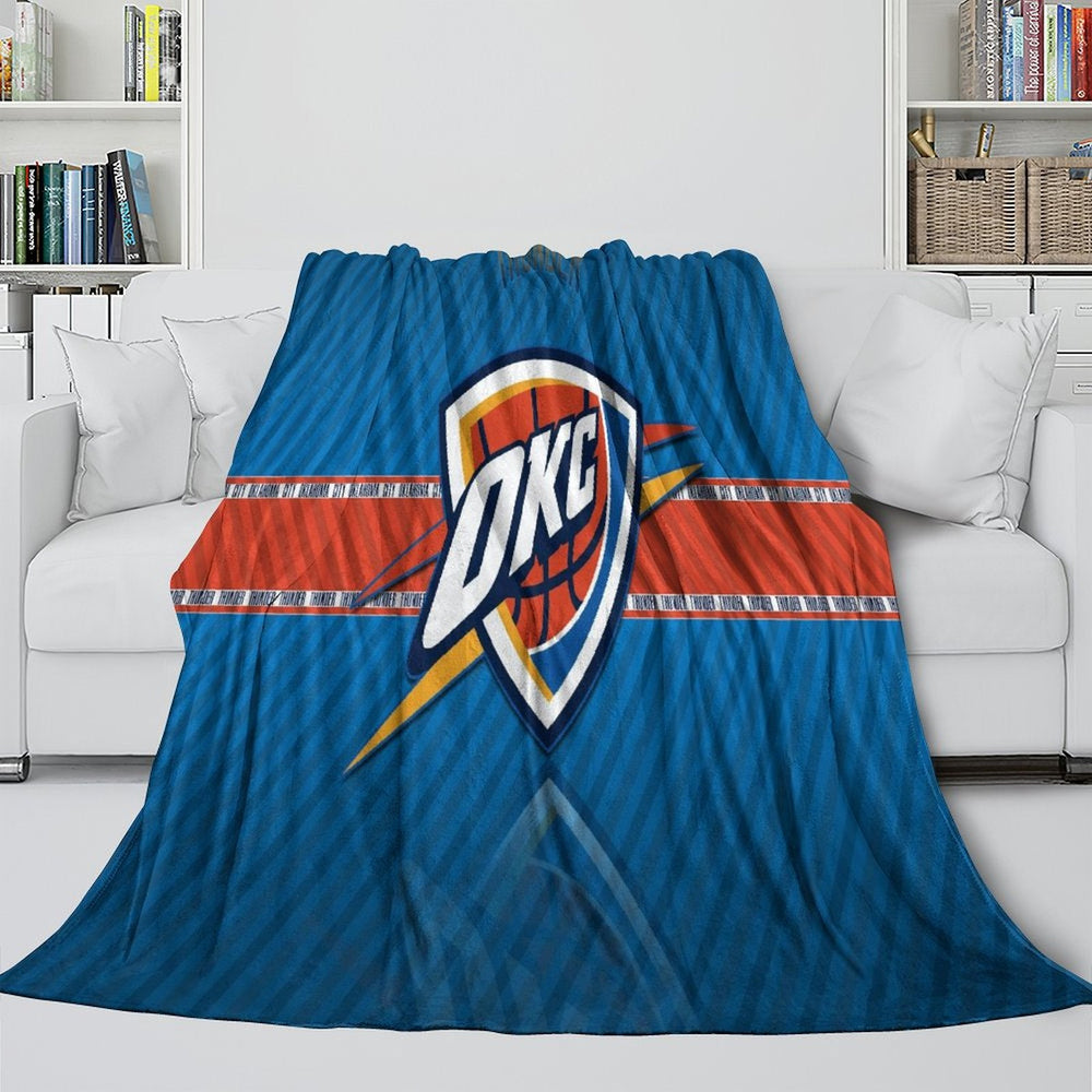 Oklahoma City Thunder Blanket Flannel Fleece Throw Room Decoration (Online Order Only)