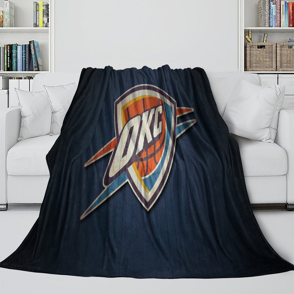 Oklahoma City Thunder Blanket Flannel Fleece Throw Room Decoration (Online Order Only)