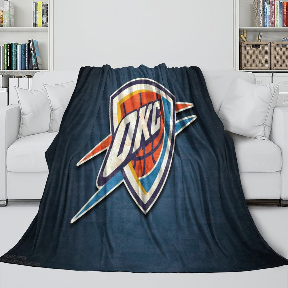 Oklahoma City Thunder Blanket Flannel Fleece Throw Room Decoration (Online Order Only)