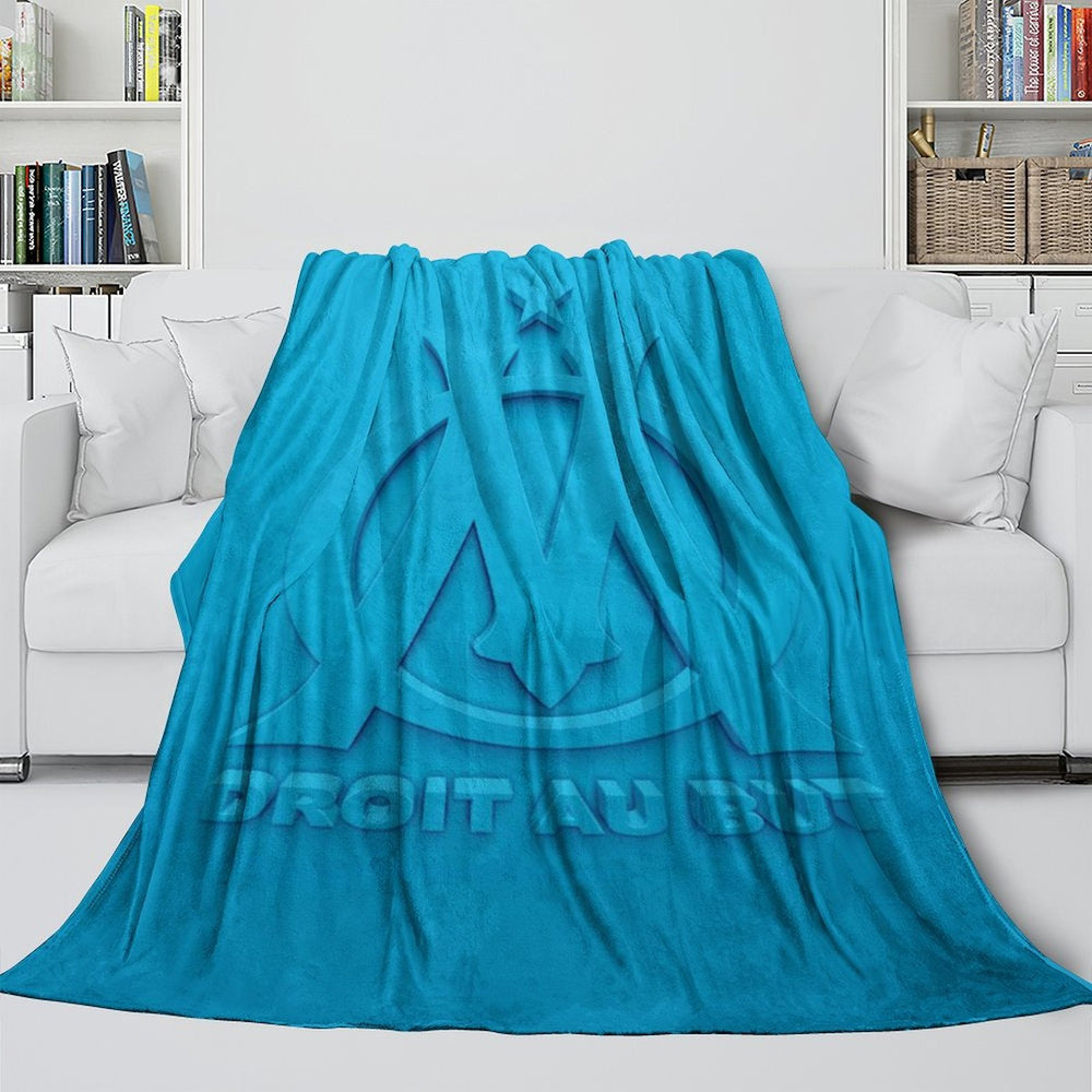 Olympique de Marseille Blanket Flannel Throw Room Decoration (Online Order Only)