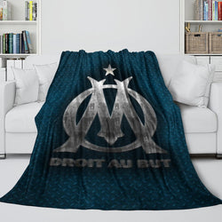 Olympique de Marseille Blanket Flannel Throw Room Decoration (Online Order Only)