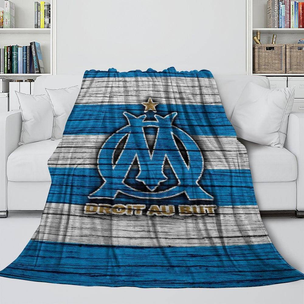 Olympique de Marseille Blanket Flannel Throw Room Decoration (Online Order Only)