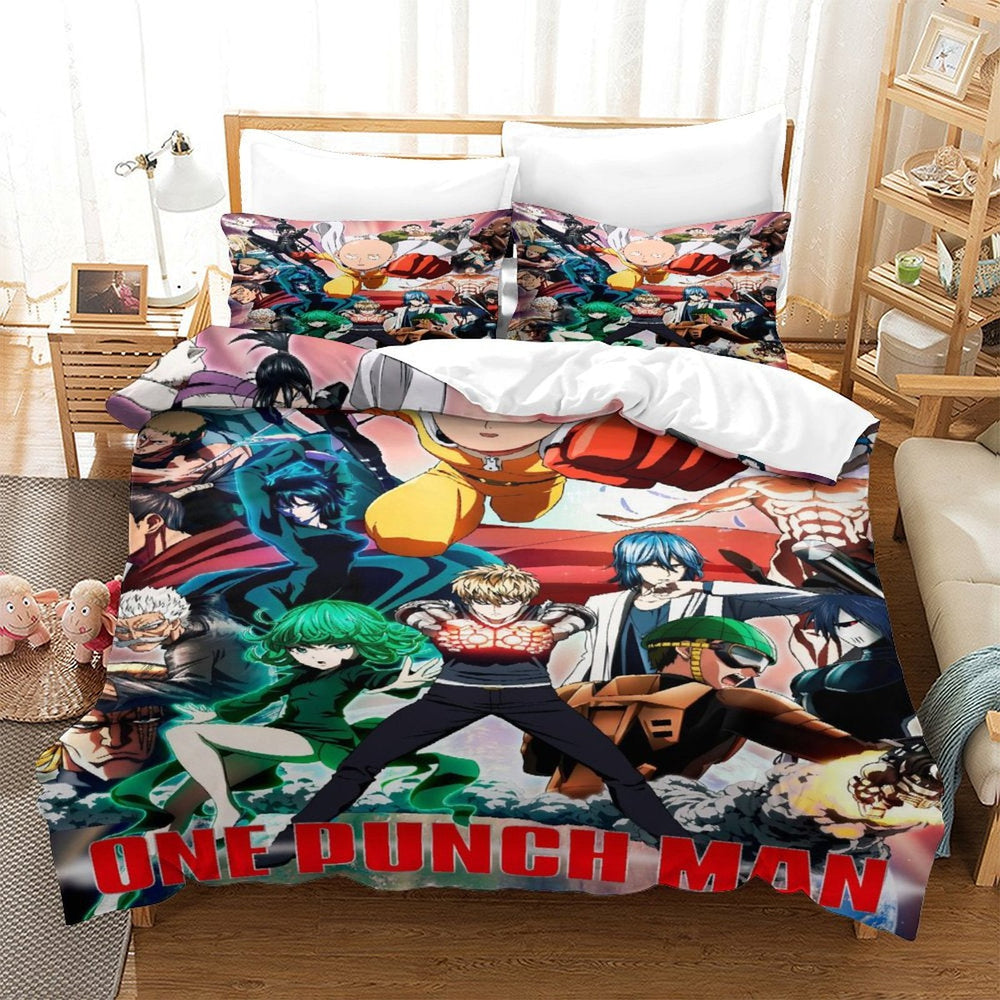 One-Punch Man Bedding Set Pattern Quilt Cover Without Filler (Online Order Only)
