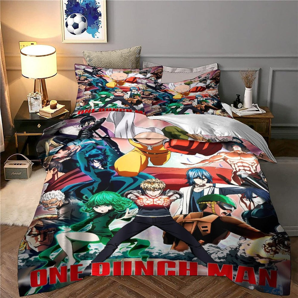 One-Punch Man Bedding Set Pattern Quilt Cover Without Filler (Online Order Only)