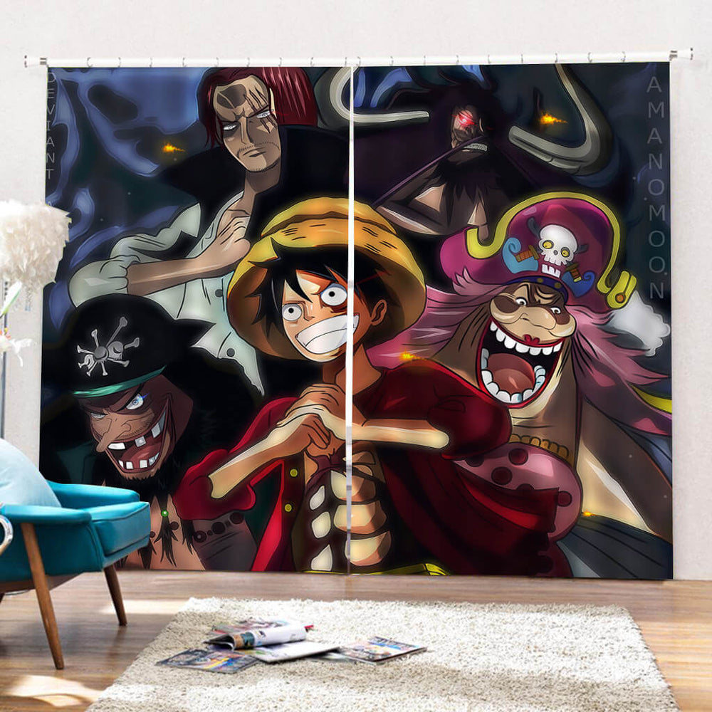 One Piece Curtains Cosplay Blackout Window Drapes for Room Decorations (Online Order Only)