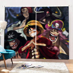 One Piece Curtains Cosplay Blackout Window Drapes for Room Decorations (Online Order Only)