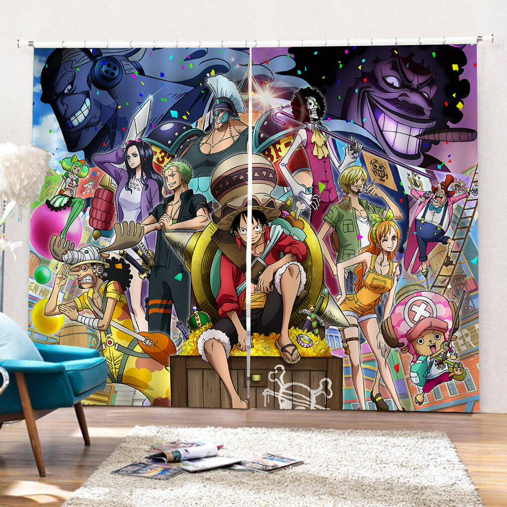 One Piece Curtains Cosplay Blackout Window Drapes for Room Decorations (Online Order Only)