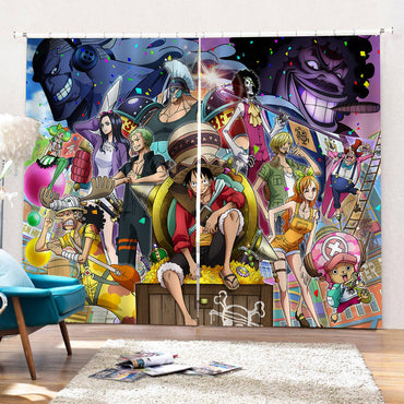 One Piece Curtains Cosplay Blackout Window Drapes for Room Decorations (Online Order Only)