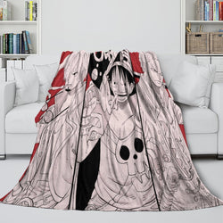 One Piece Film Red Blanket Pattern Flannel Throw Room Decoration (Online Order Only)