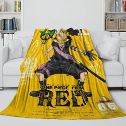 One Piece Film Red Blanket Pattern Flannel Throw Room Decoration (Online Order Only)