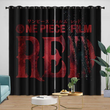 One Piece Film Red Curtains Blackout Window Drapes Kids Room Decoration (Online Order Only)