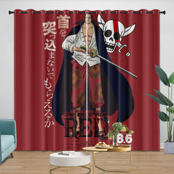 One Piece Film Red Curtains Pattern Blackout Window Drapes Room Decoration (Online Order Only)