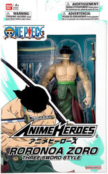 One Piece Roronoa Zoro Three Sword Style Anime Heroes Action Figure (Online Order Only)