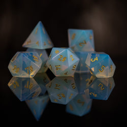 Pre-Order || Opalite Stone Dice Set