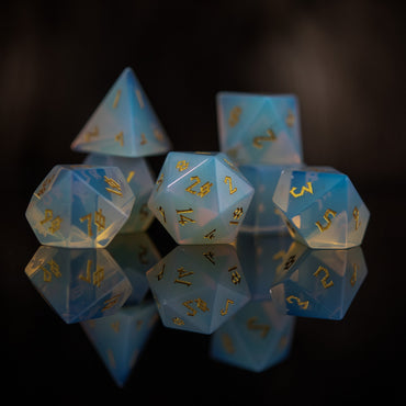 Pre-Order || Opalite Stone Dice Set