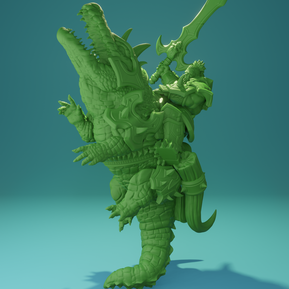3D Printed Nafarrate Crocodile Rider Orc Set Orcs Army 28 32 mm D&D (Online Only)