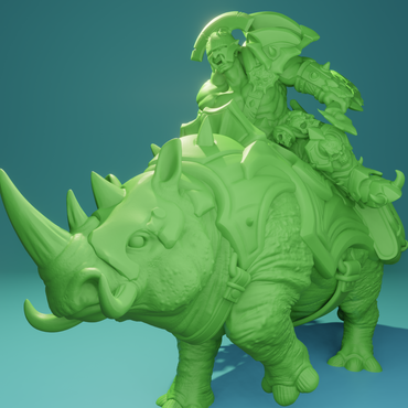 3D Printed Nafarrate Rhino Rider Orc Set Orcs Army 28 32 mm D&D (Online Only)