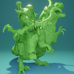 3D Printed Nafarrate Velociraptor Rider Orc Set Orcs Army 28 32 mm D&D (Online Only)