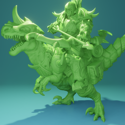 3D Printed Nafarrate Velociraptor Rider Orc Set Orcs Army 28 32 mm D&D (Online Only)