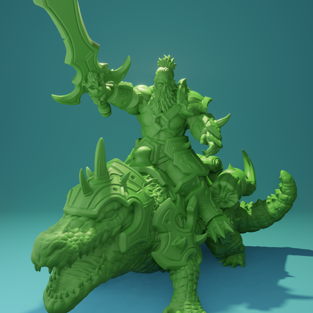 3D Printed Nafarrate Crocodile Rider Orc Set Orcs Army 28 32 mm D&D (Online Only)
