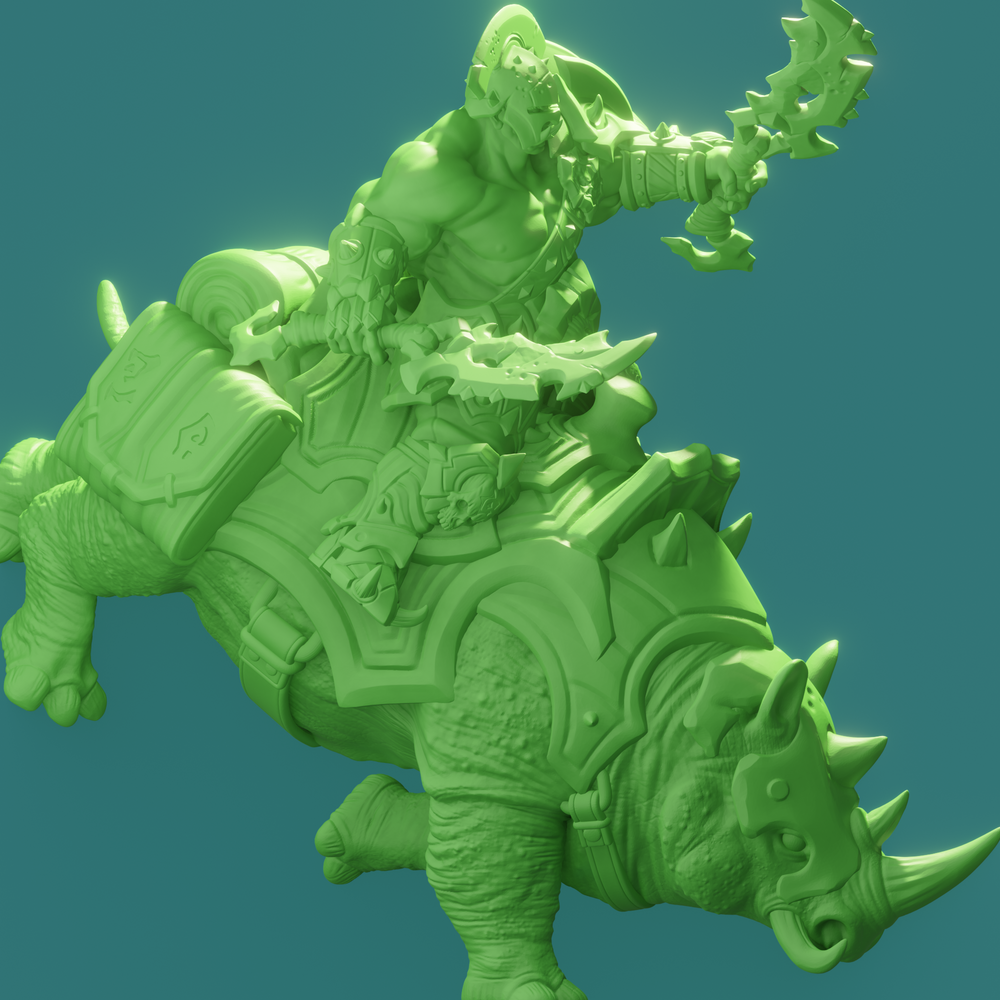 3D Printed Nafarrate Rhino Rider Orc Set Orcs Army 28 32 mm D&D (Online Only)