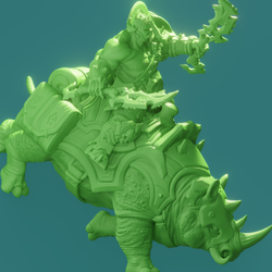 3D Printed Nafarrate Rhino Rider Orc Set Orcs Army 28 32 mm D&D (Online Only)