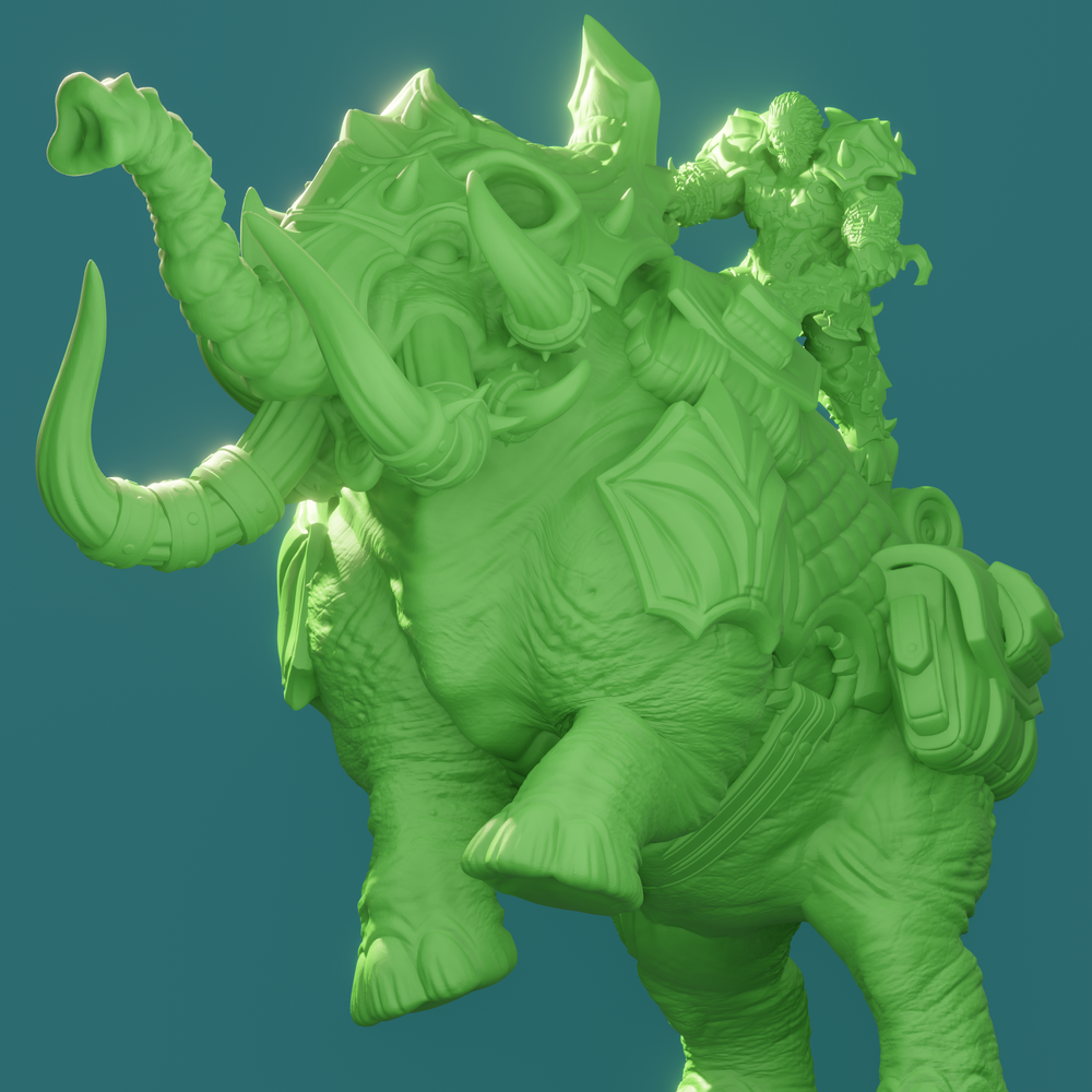 3D Printed Nafarrate Mammoth Rider Orc Set Orcs Army 28 32 mm D&D (Online Only)