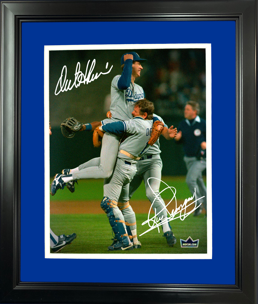 Framed Orel Hershiser & Rick Dempsey Los Angeles Dodgers Dual Facsimile Laser Engraved Signature Auto 11"x14" Baseball Photo HOFSM Holo (ONLINE ORDER ONLY)