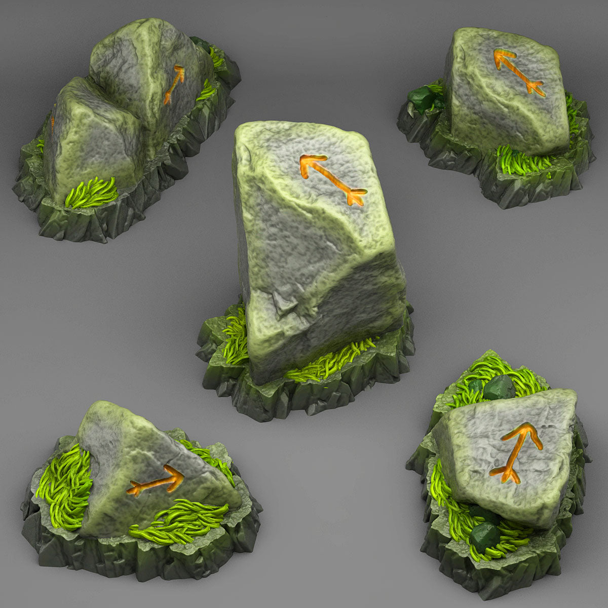 3D Printed Fantastic Plants and Rocks Oriented Traveler Stones 28mm - 32mm D&D Wargaming (Online Only)