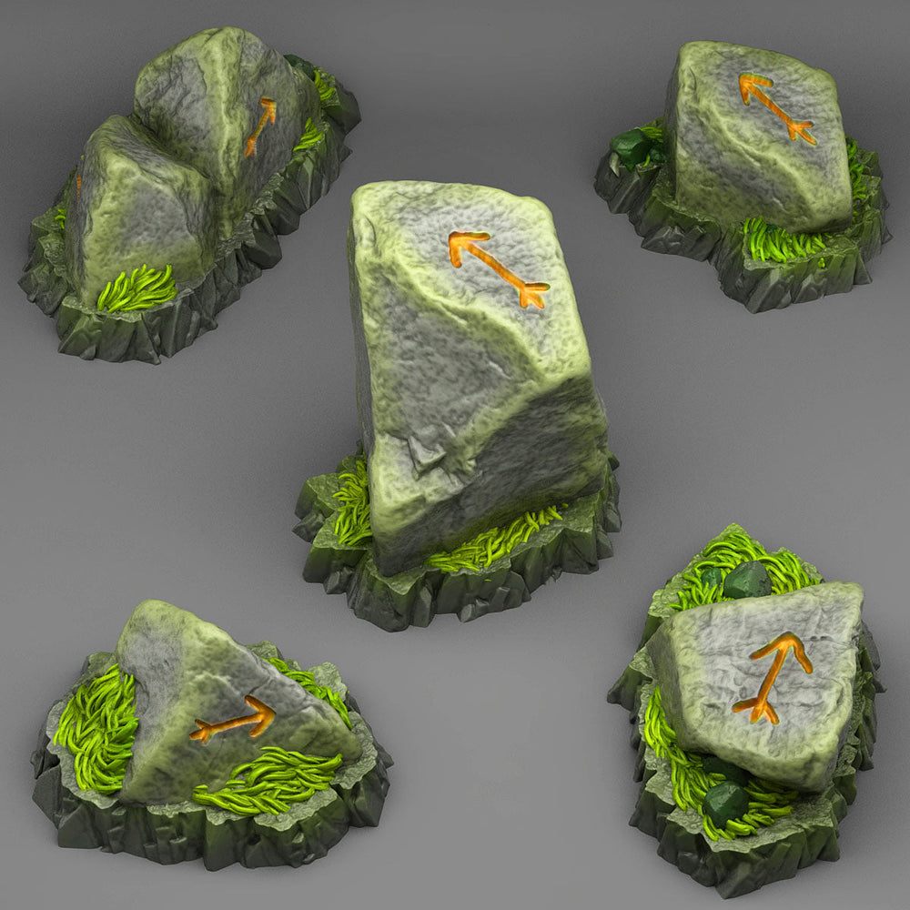 3D Printed Fantastic Plants and Rocks Oriented Traveler Stones 28mm - 32mm D&D Wargaming (Online Only)