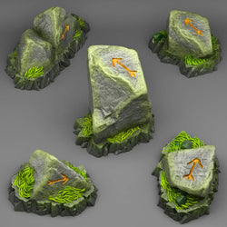 3D Printed Fantastic Plants and Rocks Oriented Traveler Stones 28mm - 32mm D&D Wargaming (Online Only)