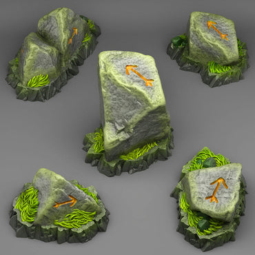 3D Printed Fantastic Plants and Rocks Oriented Traveler Stones 28mm - 32mm D&D Wargaming (Online Only)