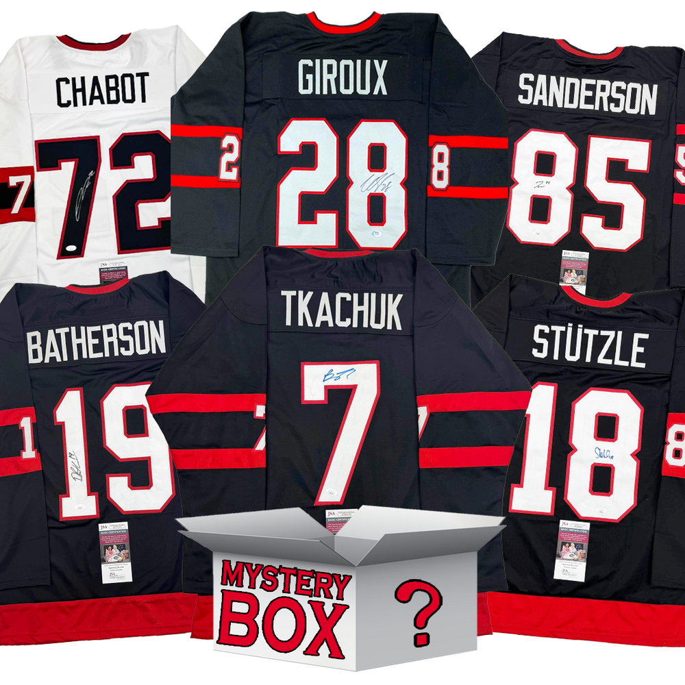 Autographed/Signed Ottawa Hockey Jersey Mystery Box with PSA JSA or Beckett COA (ONLINE ORDER ONLY)