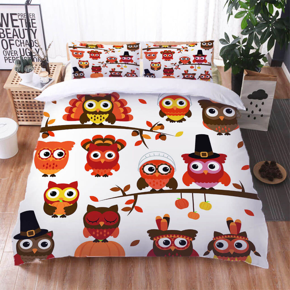 Owl Pattern Bedding Set Quilt Cover Without Filler (Online Order Only)
