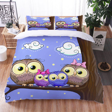 Owl Pattern Bedding Set Quilt Cover Without Filler (Online Order Only)