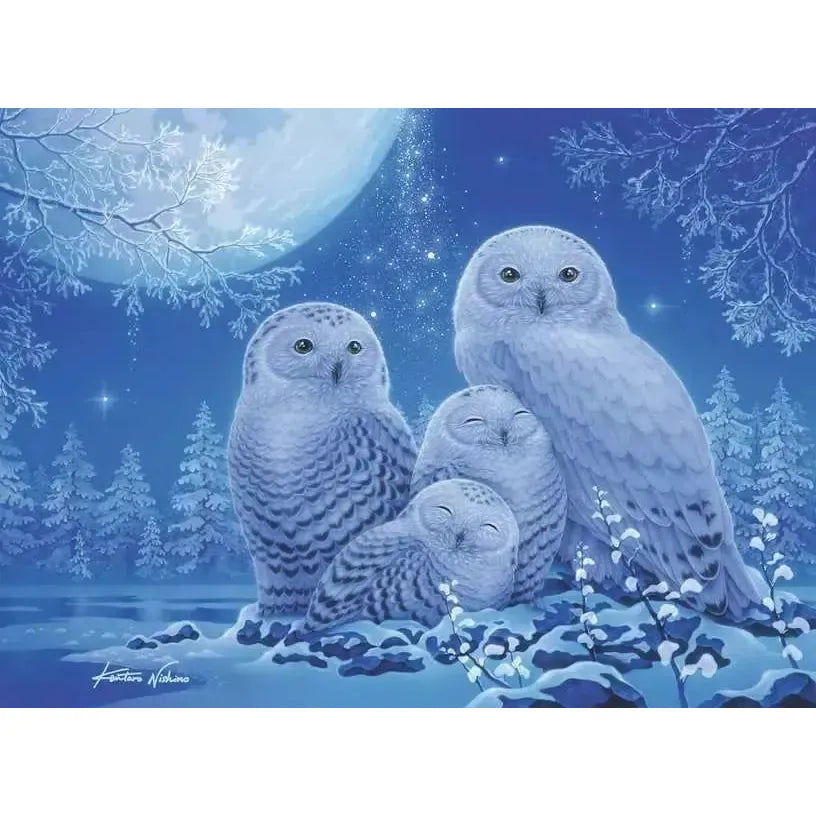 Owls in Moonlight 500 Piece Glow in the Dark Jigsaw Puzzle Ravensburger