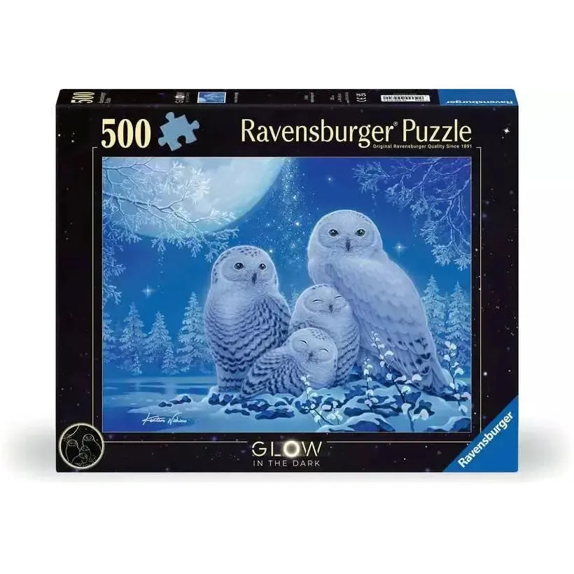 Owls in Moonlight 500 Piece Glow in the Dark Jigsaw Puzzle Ravensburger