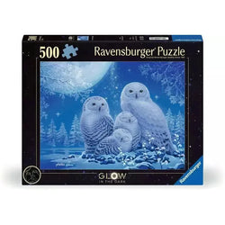 Owls in Moonlight 500 Piece Glow in the Dark Jigsaw Puzzle Ravensburger