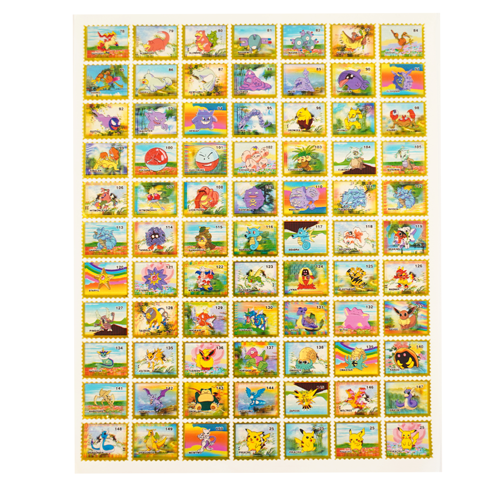 Pokemon Stamp Sticker Sheet (2000) - 77 Stickers (ONLINE ORDER ONLY)