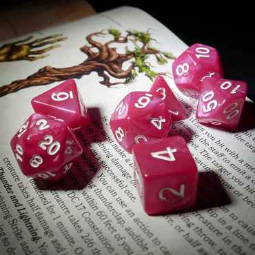 Rose Garden - 7 Piece DnD Dice Set | Acrylic RPG Gaming Dice (ONLINE ORDER ONLY)