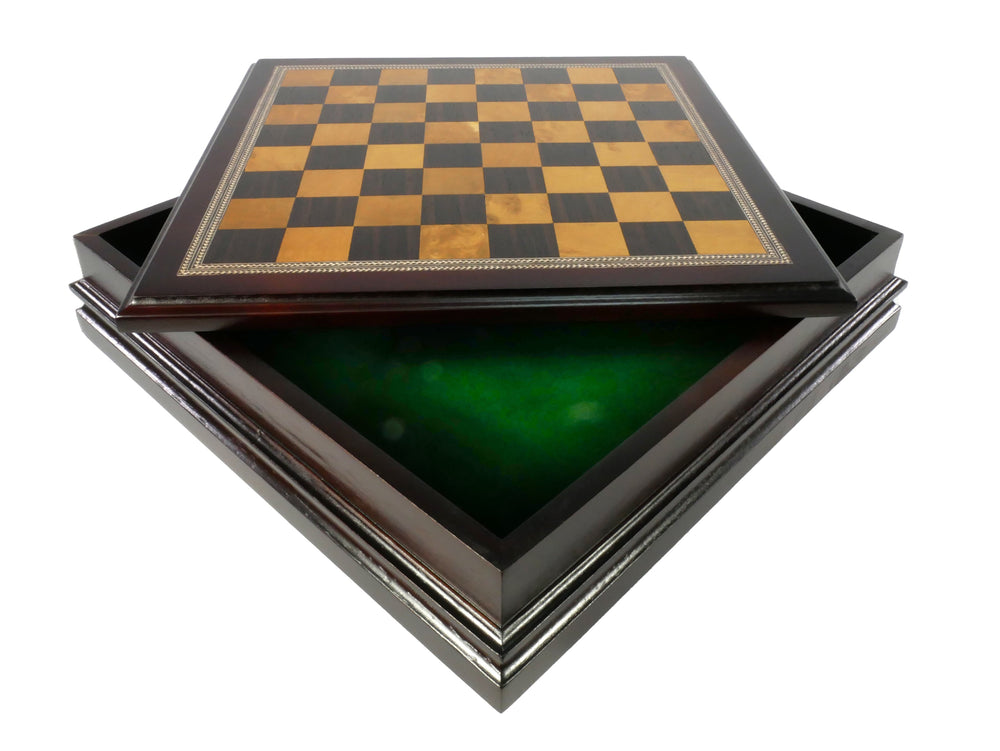 Chess Set - Metal Staunton Chessmen in Wood Chest (ONLINE ORDER ONLY)