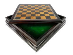 Chess Set - Metal Staunton Chessmen in Wood Chest (ONLINE ORDER ONLY)