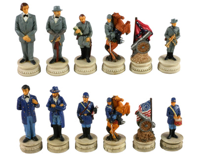 Chess Pieces - Resin - Civil War Generals Painted (ONLINE ORDER ONLY)