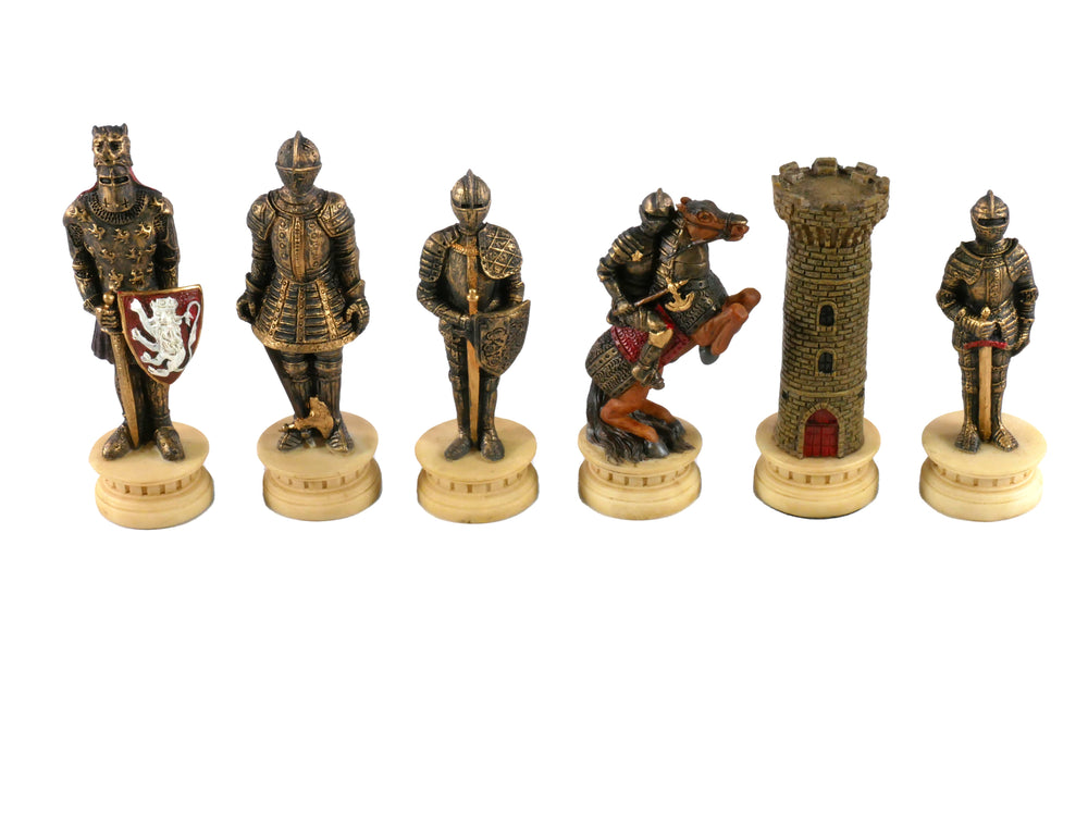 Chess Pieces - Knights in Armor Hand Painted Resin Chess Pieces (ONLINE ORDER ONLY)