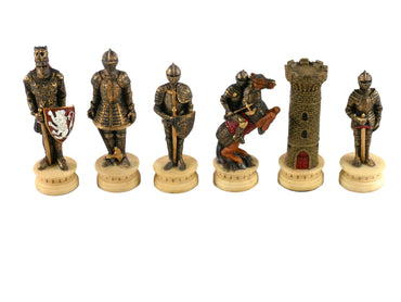 Chess Pieces - Knights in Armor Hand Painted Resin Chess Pieces (ONLINE ORDER ONLY)
