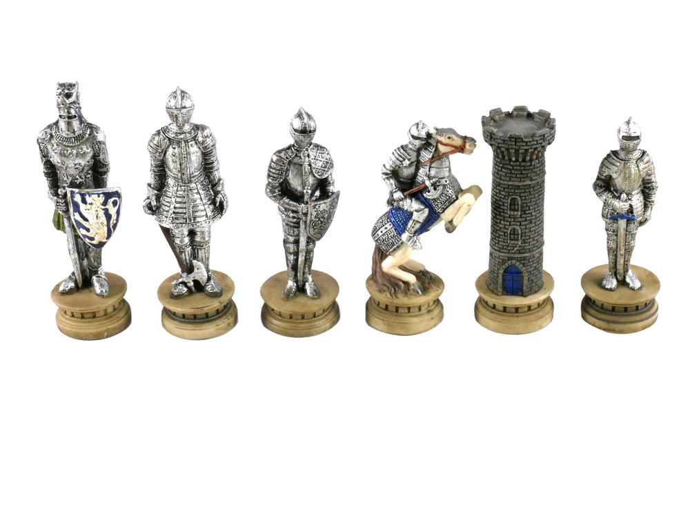Chess Pieces - Knights in Armor Hand Painted Resin Chess Pieces (ONLINE ORDER ONLY)