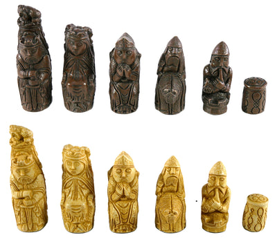 Chess Pieces - Resin - Medieval Natural Stained - 3.75" (ONLINE ORDER ONLY)